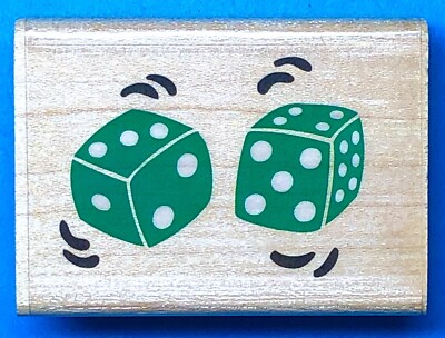 ROLLING DICE by Rubber Stampede vegas atlantic city craps die snake eyes gamblin