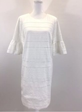 NEW J.Crew Eyelet Flutter Sleeve Cotton Shift Dress, 8 G1269, Size 8 White, $118