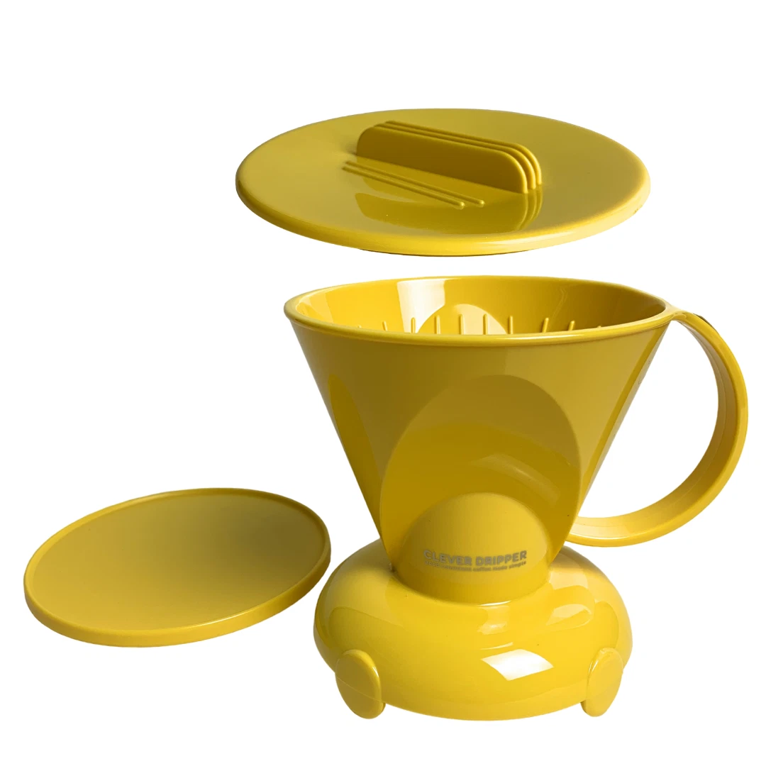 Clever Dripper® Pour Over Coffee Maker York Yellow #2 100 Filters 10 Ounce