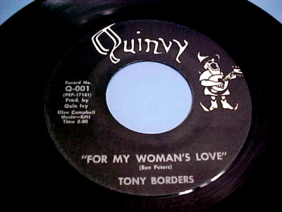 TONY BORDERS - NM VINYL & EX AUDIO - FOR MY WOMAN'S LOVE (1970 MODERN SOUL)