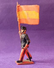 SPANISH ROYAL GUARD MARCHING FLAG SOLDIER  vintage REAMSA 1:32 SPAIN Jecsan Pech