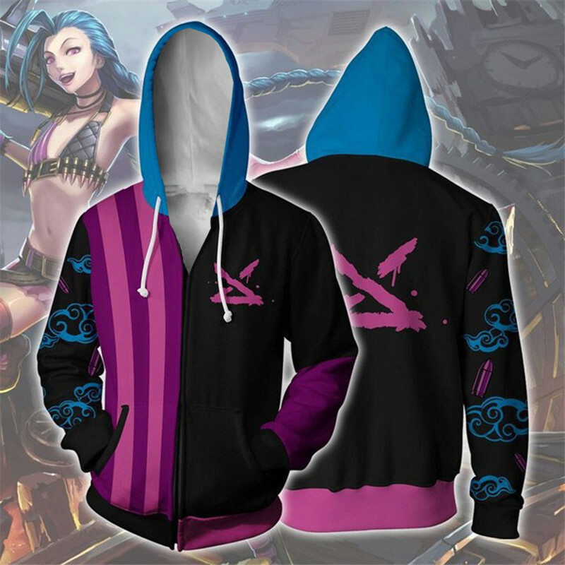 Arcane Jinx 3D Hoodie Coat Tops Cosplay Clothes Hoodies