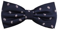 Designer Seidenfliege Blau Royal Silber Gepunktet - Fliege Seide Silk