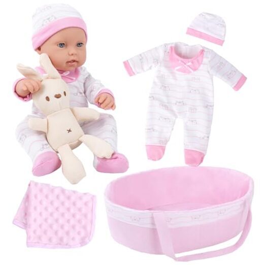 12 Inch Baby Doll Playset with Washable Doll Accessories includes Carrier