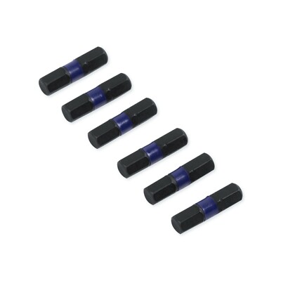 6 x HEX6 x 25 mm 1/4 Zoll S2-Stahl High Quality Bits Bit Schrauberbit Hex 6,0