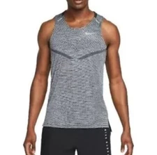 NEW MENS Sz 2XL  NIKE TECH KNIT RUNNING DRI FIT ADV TANK TOP GREY DM4751 010