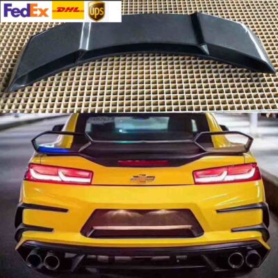 FOR 2016-2023 CHEVY CAMARO ZL1 DOUBLE LT RS SS CARBON BLACK TRUNK SPOILER WING