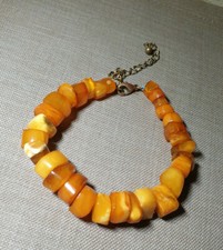 Natural Baltic amber 18 g gr bracelet yellow white caramel Royal