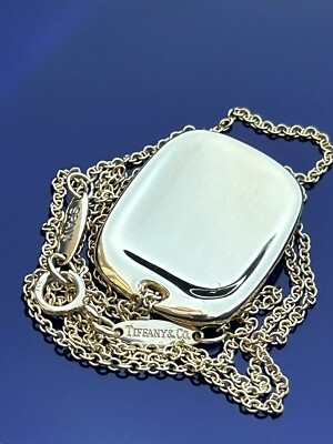 Tiffany & Co 18K Gold Elsa Peretti Thumbprint Rectangular Disc