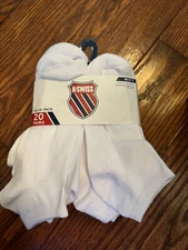 K-Swiss Men's 20 Pairs Athletic LOW-CUT Full Cushion K-NIT Socks Large 6-12.5