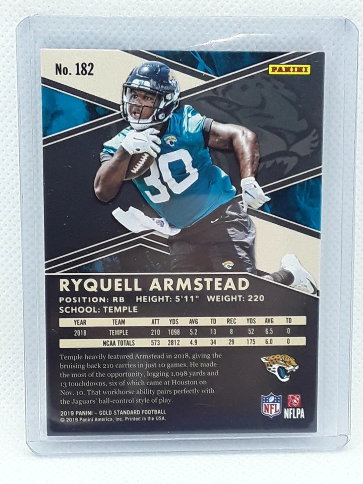 Ryquell Armstead 2019 Gold Standard Football RC (59/99) Jacksonville Jaguars - Image 2 of 2