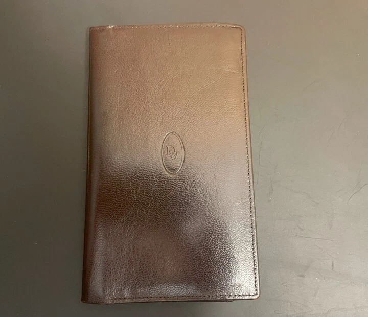 Porte carte vintage en cuir Christian Dior   marron foncé   excellent état