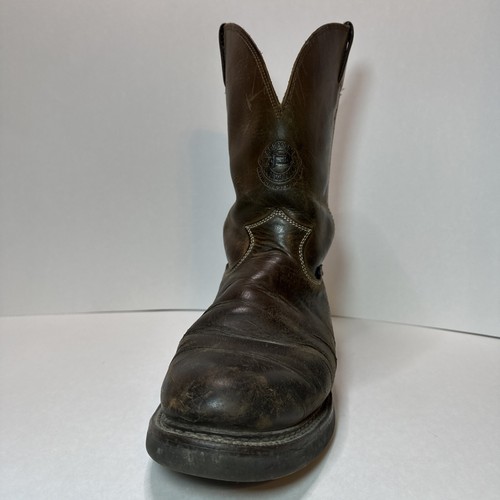 Justin #4444 Brown Oil Resistant Work Roper Boots Men’s Size 11 D Sofsole Insole - Picture 2 of 17