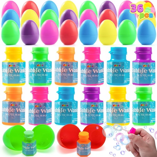 36 Uova Di Pasqua Colorate Da Appendere JOYIN – 6 Colori Vivaci Con Cordicella – Decorazione Festiva 6 Cm - 2