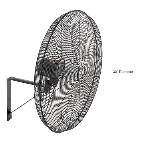 TPI CACU24-WO 24" Commercial Oscillating Fan Wall Mount 3200/3000/2800CFM 120V - Picture 3 of 9