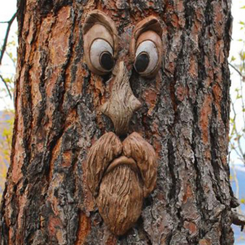 Resin Tree Monsters Face DIY Bark Face Decoration Halloween Easter