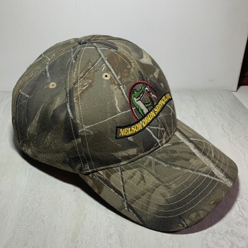 Nelsons Plumbing Service Gator Camo Strapback Baseball Cap Hat KATL OSFM - Picture 4 of 8