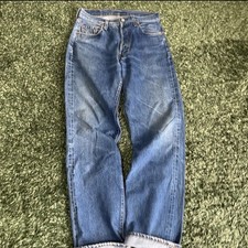 Levi's 501 Vintage 90s Selvedge Valencia 555 Made in USA W31 L36 Faded Indigo