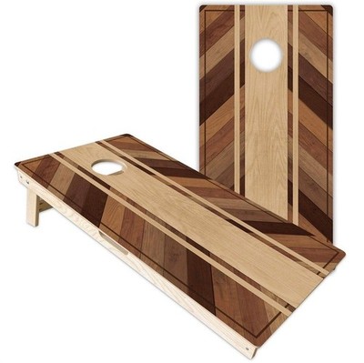 Chevron Wood Tri Stripe - 24x48 Full Size Cornhole Boards by Get Outside Games