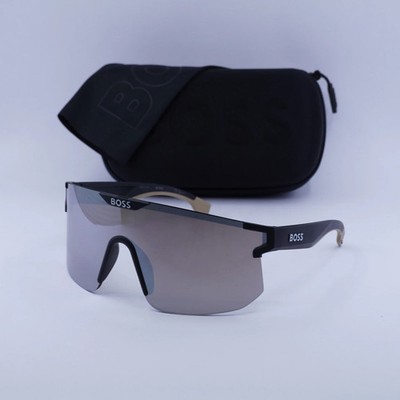 NEW HUGO BOSS 1500/S 0087 TI Matte Black Bage/Silver Mirror SUNGLASSES 49-01-125
