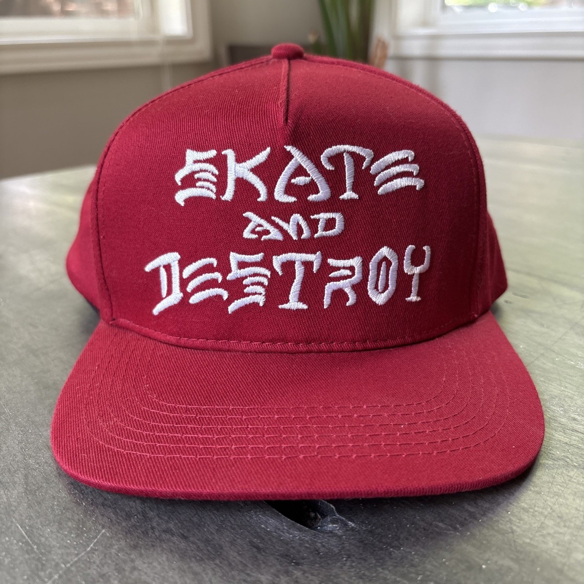 Thrasher Hat Skate And Destroy Snapback Red Baseball Cap