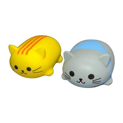 Musical Scale Cat Touch Sensitive Toy 2pc Yellow & Gray Do Re Mi Silicone