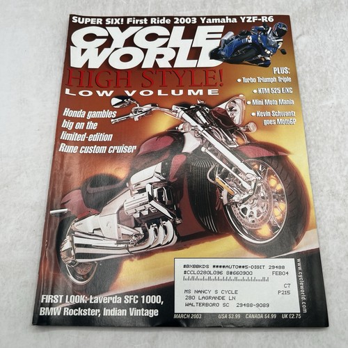 Cycle World Motorcycle Magazine 2003 Lot of 9 Issues Honda Suzukis Yamaha BMW - Picture 3 of 11