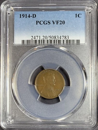 1914-D Lincoln Cent PCGS VF 20, "Key Date" Wheat Cent