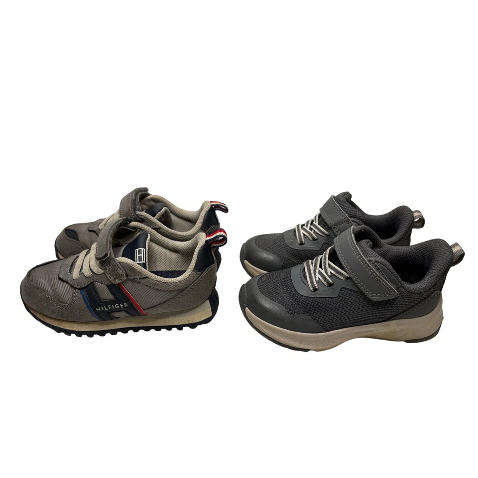 Zapatos Tommy Hilfiger & Athletic Works para niños pequeños talla 8 grises usados Foto 2 de 4