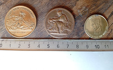 Lot 3x Médaille Jeton France Ligue Anti Prussienne Ouvrier Catholique