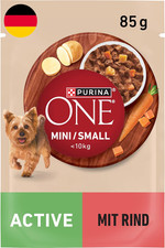 PURINA ONE Mini/Small Active Hundefutter Nass Für Kleine Hunde, Reich an Rind Un