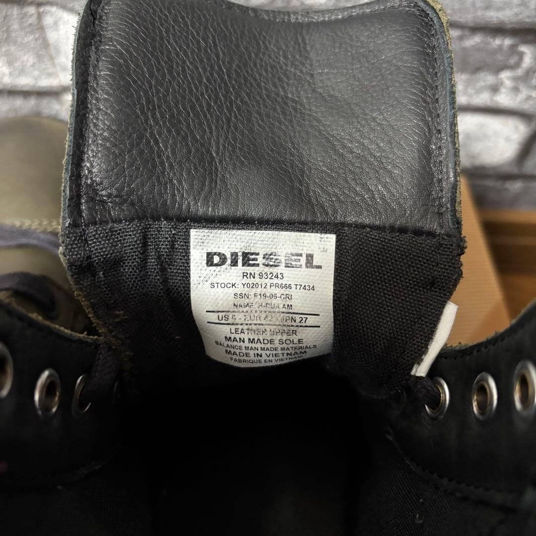 DIESEL H-RUA AM Olive Night Military Boots 27cm Genuine Leather Wide Japan thumbnail 16