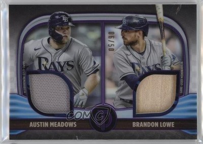 2022 Tribute Dual Relics 2 Player Purple 6/50 Brandon Lowe Austin Meadows 0jn5