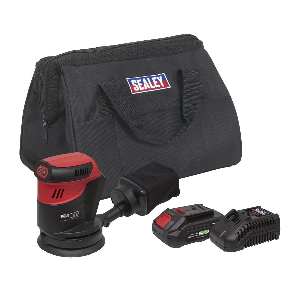 Sealey Cordless Orbitale Levigatrice Kit � 125mm 20V 2Ah SV20 Serie CP20VOSKIT1