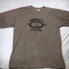 Artisans Minnesota Elite Class Outfitters T-Shirt Brown Graphic Mens L USA Made