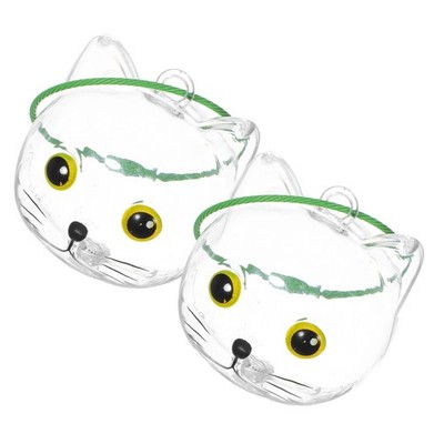 2 Pcs Pet Hair Storage Capsule Transparent Cat Hair Keepsake Keychain Holder