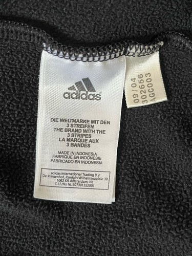 Adidas Climawarm Hoodie Fleece Lined Size Large Black & Red Rave Festival Retro - Picture 10 of 11