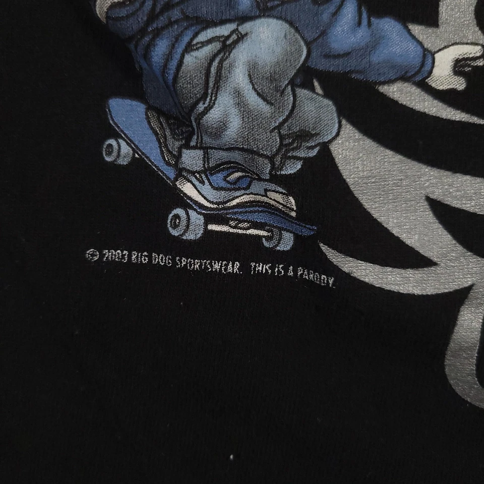 Vintage Big Dogs Shirt Kids 8/10 Black X Games Skate BMX Graphic Made USA 2003 - Image 4 of 4