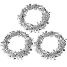 75 Ft Star Tinsel Garlands With Wire Christmas Wire 25ft Silver 3pcs