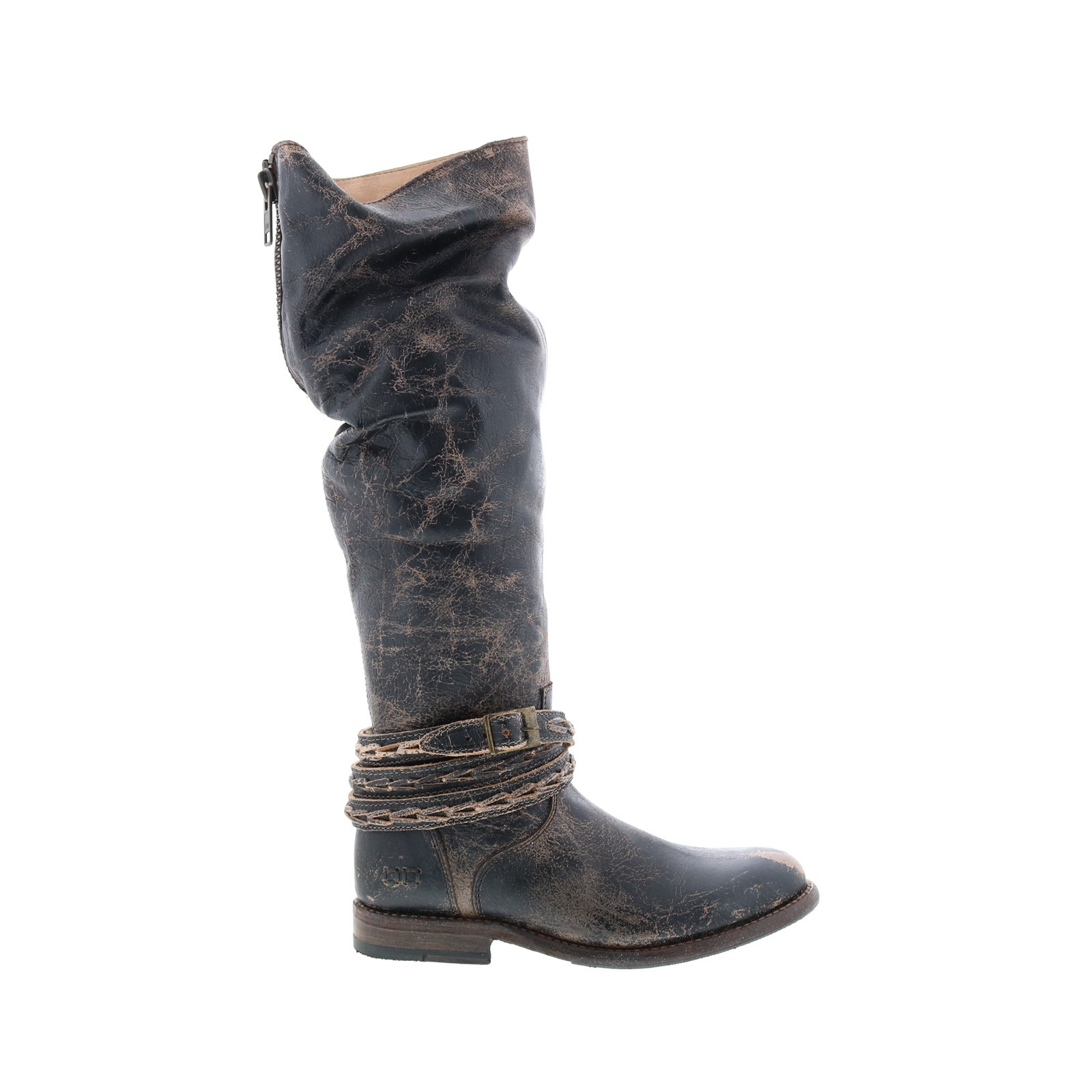 Bed Stu Eva F321120 Womens Black Leather Zipper Knee High Boots 22590₽