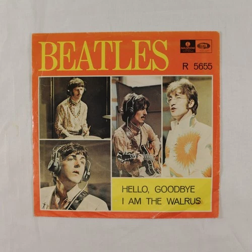 BEATLES - HELLO, GOODBYE / I AM THE WALRUS - 1967 DENMARK VINYL 7" - VG+/VG+