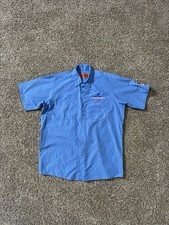 Red Kap Builder Work Shirt Blue L Construction 65 Polyester 35 Cotton