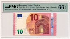 EUROPEAN UNION (AUSTRIA) banknote 10 Euro 2014 PMG MS 66 EPQ Gem Uncirculated