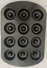 Wilton Mini Doughnut Pan 12 Cavity, Non Stick Miniature Donut Form Baking Tray