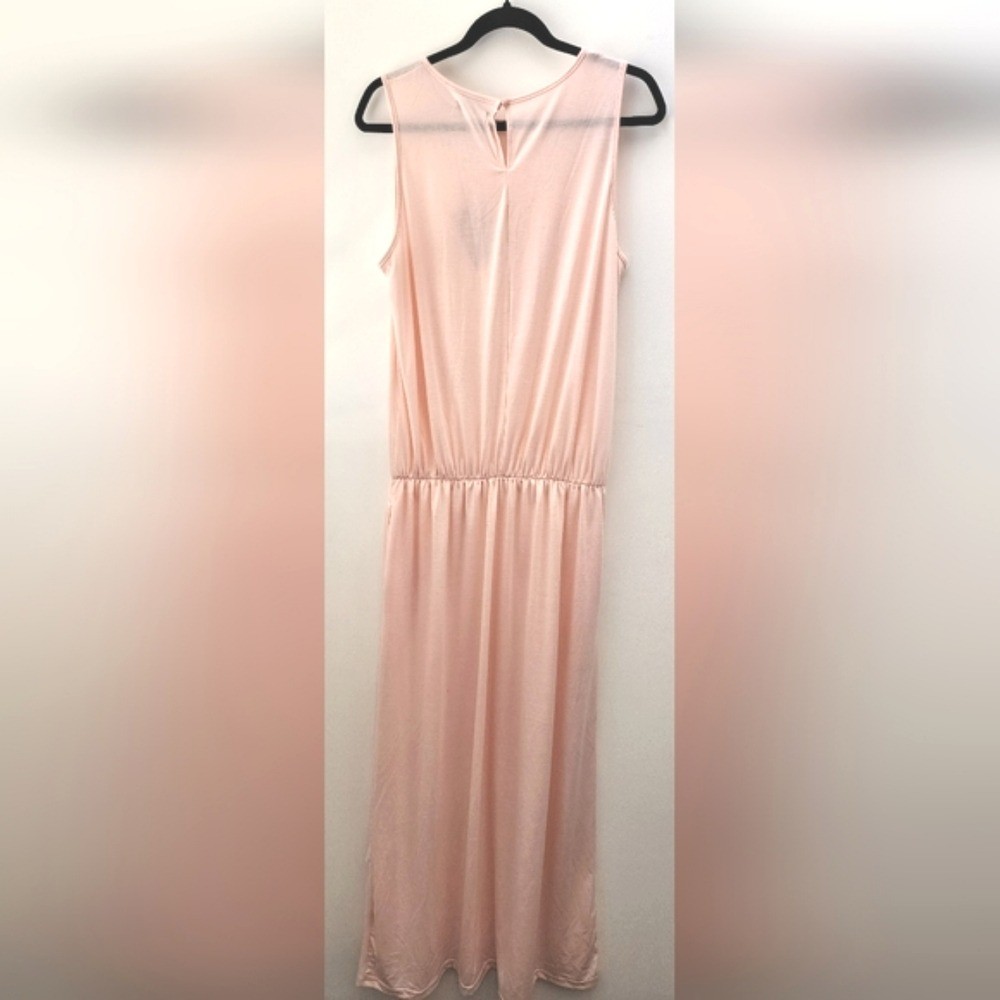 c.o.z.y. Sleeveless NWT Maxi Dress L with Slit Pink