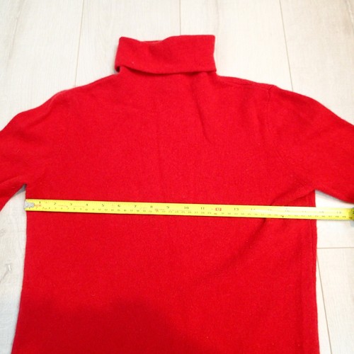 Halogen 100% Cashmere Red Turtleneck Sweater Top Long Sleeve Casual Sz M - Picture 8 of 13