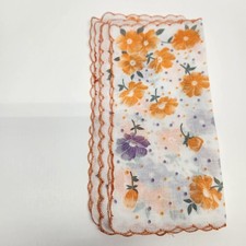 Vintage MCM Hankies Lot of 4 Floral Cotton Handkerchiefs Unused Grandmacore