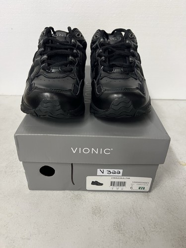 Vionic Women's 23Walk Classic Leather Sneakers - Black - Size 7.5M - Picture 2 of 6