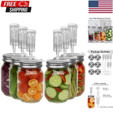 Fermentation Lids, 6 Set Fermentation Kit for Wide Mouth Jars, 6 Stainless Steel