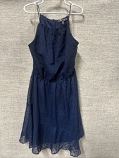 Women  s Crystal Doll Navy Fit  Flare Dress Size M